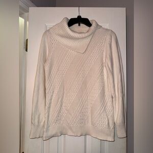 Coldwater Creek Cream Cowl Neck Sweater